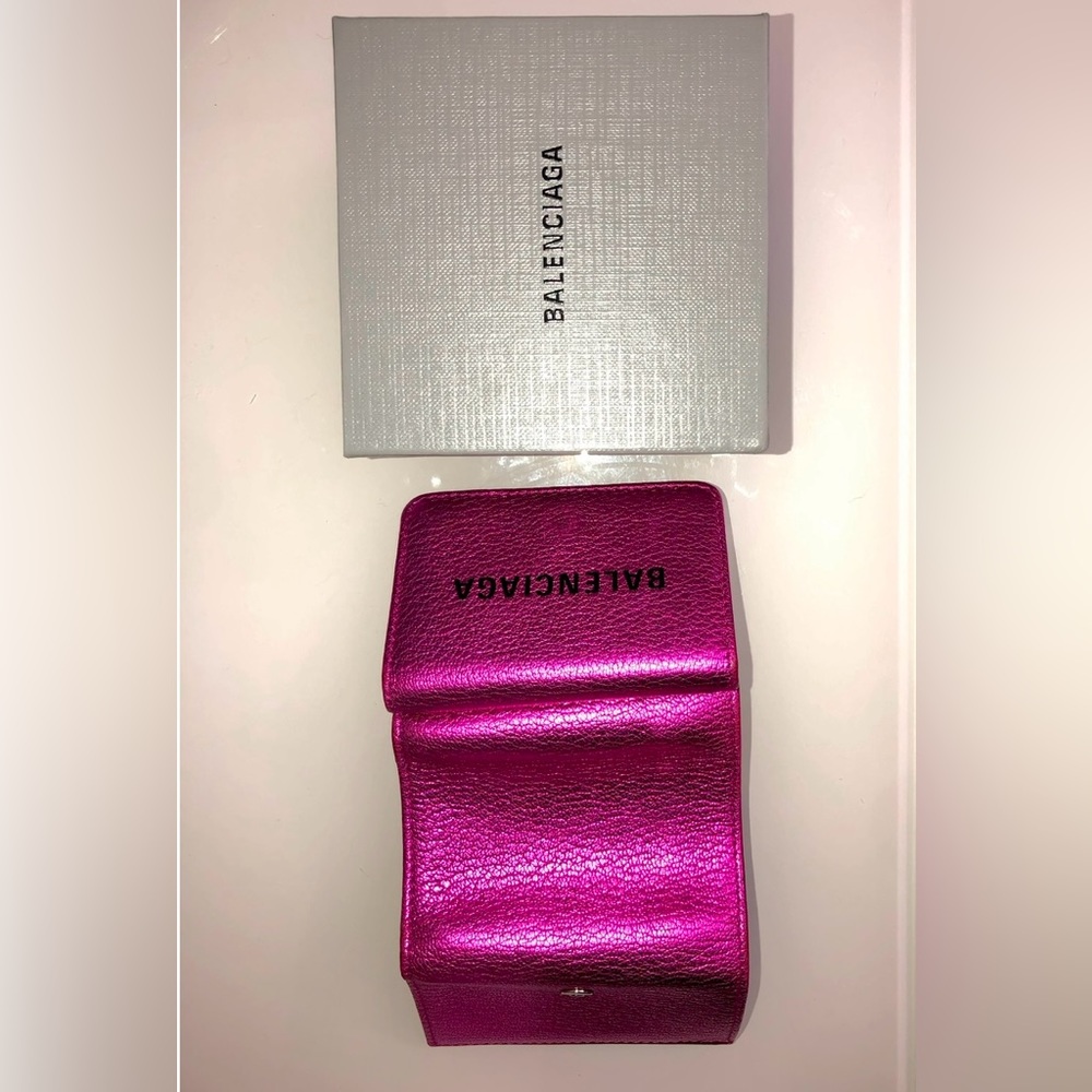 Authentic Balenciaga metallic wallet